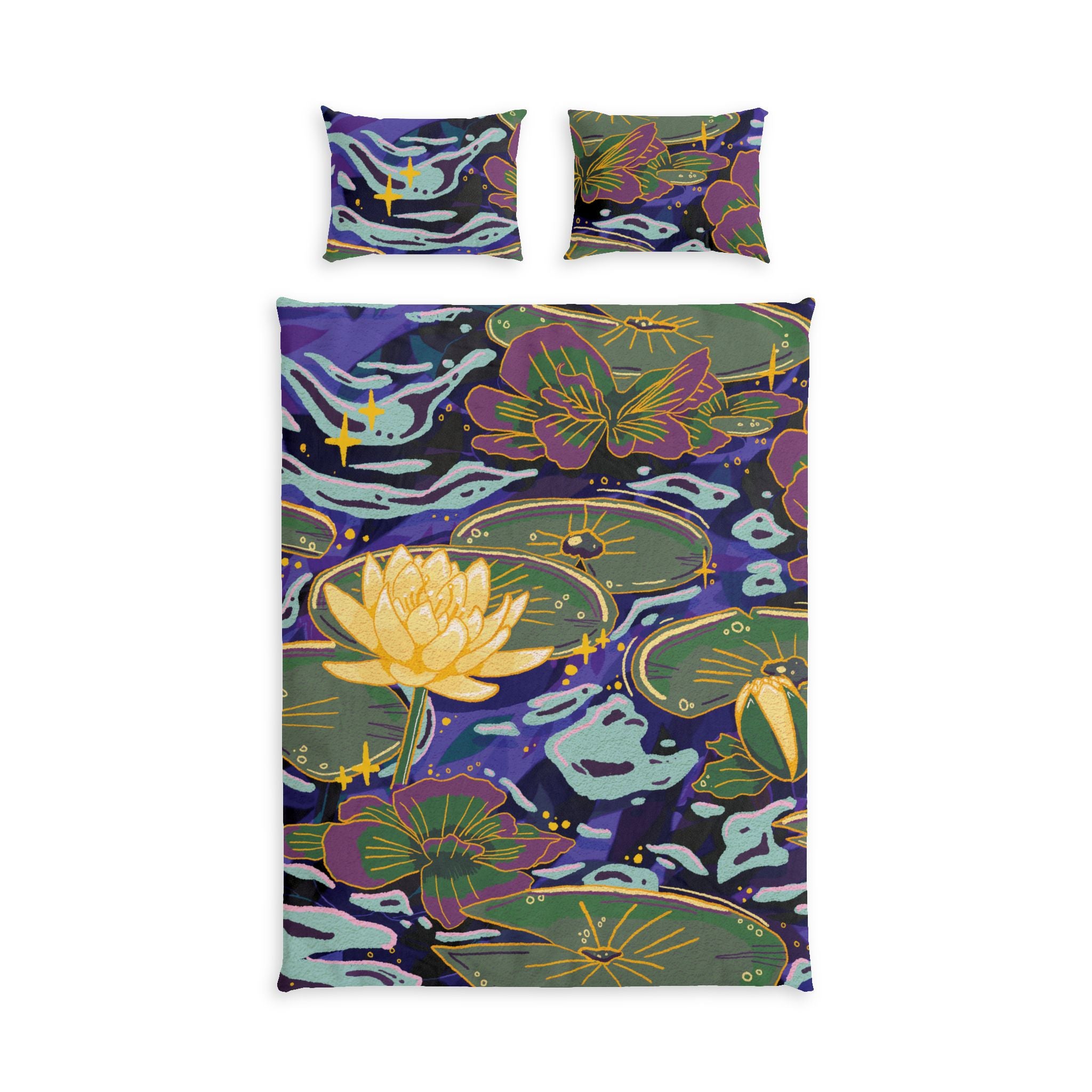 Lilies In Moonlight Cotton Bed Set