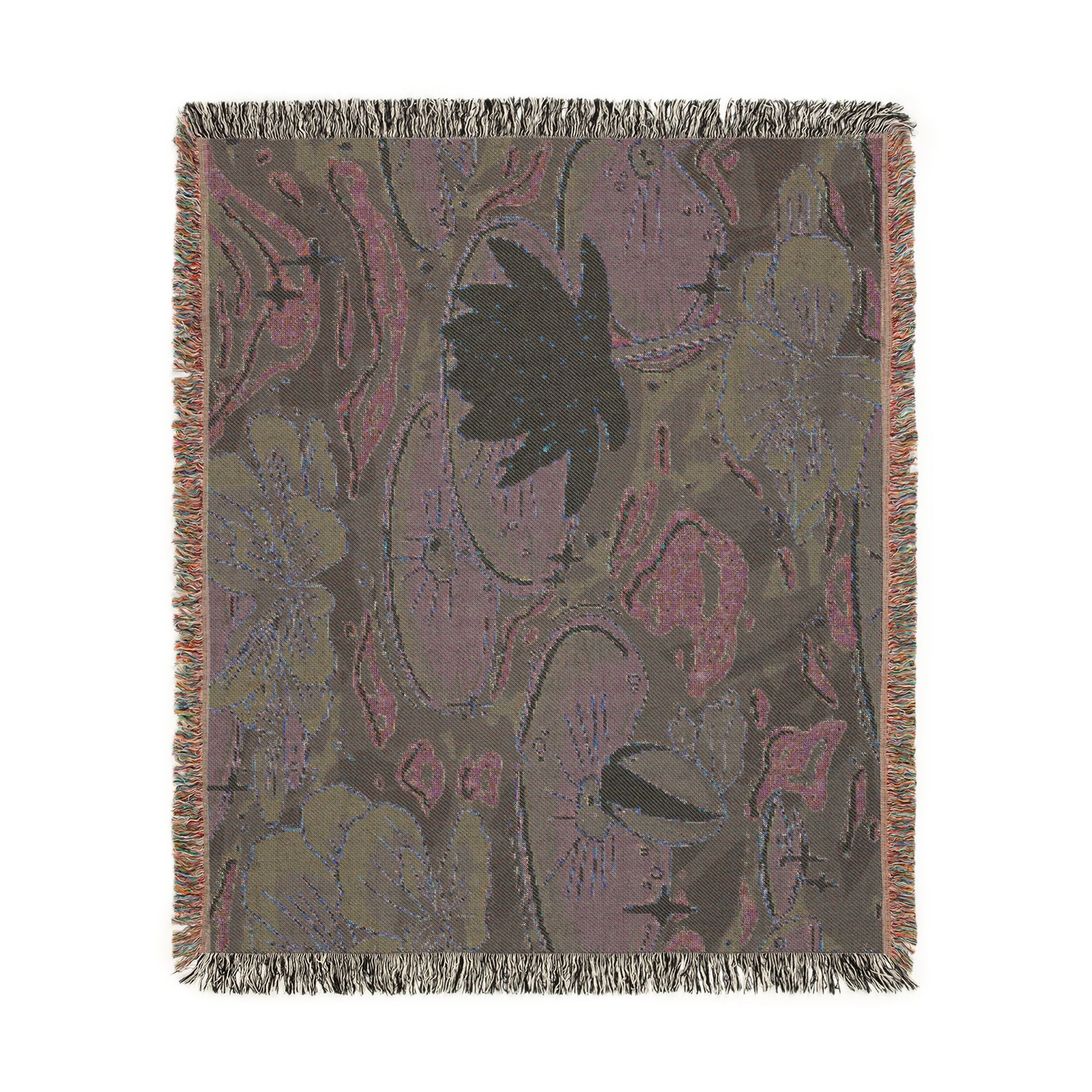Lilies In Moonlight Woven Blanket