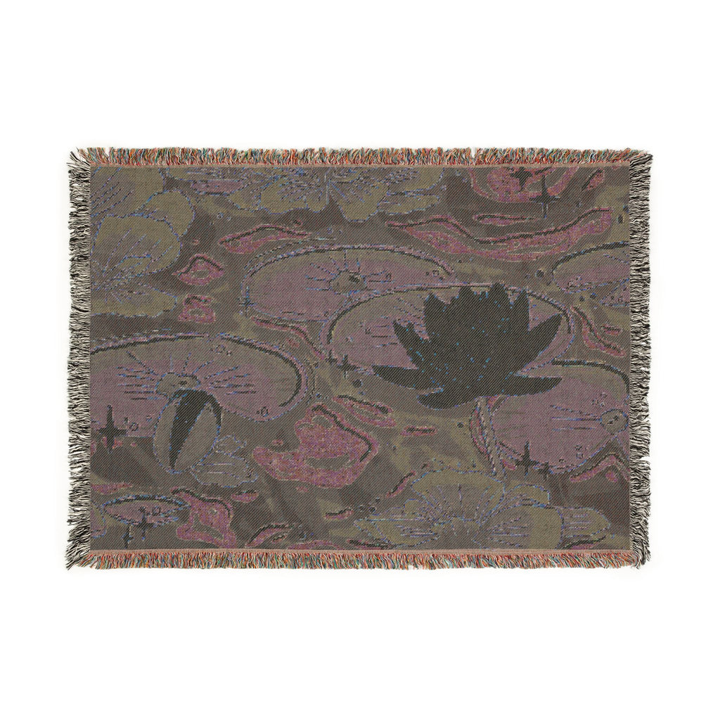 Lilies In Moonlight Woven Blanket