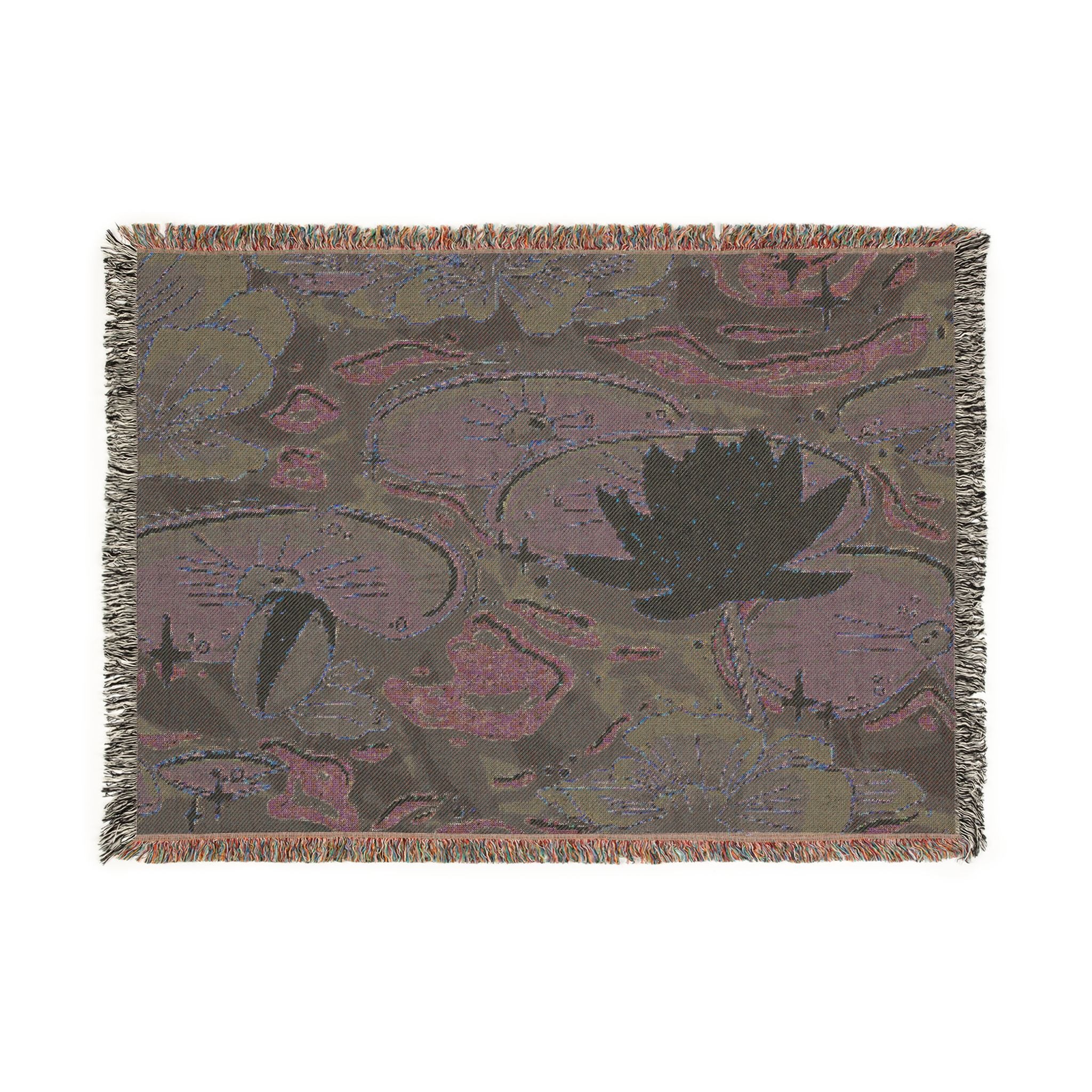 Lilies In Moonlight Woven Blanket