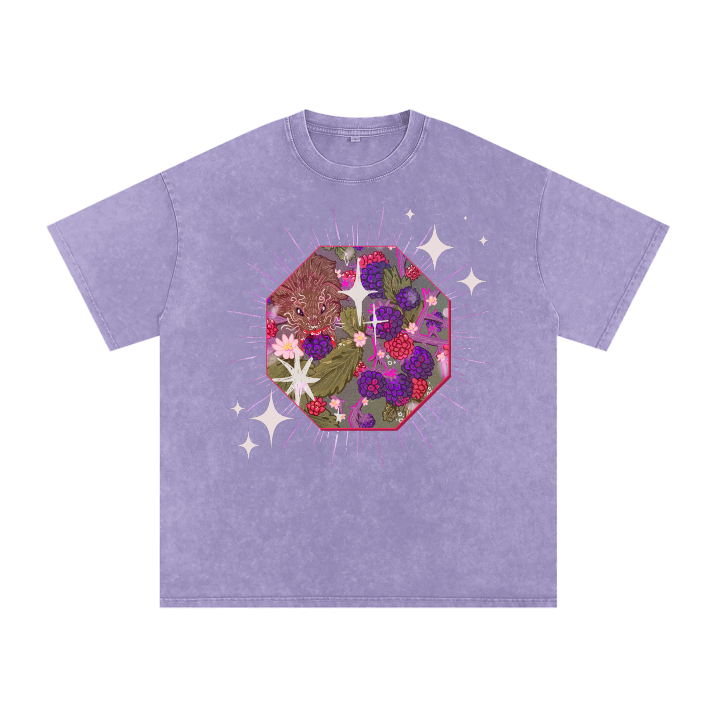 Blackberry Snow Washed Tee