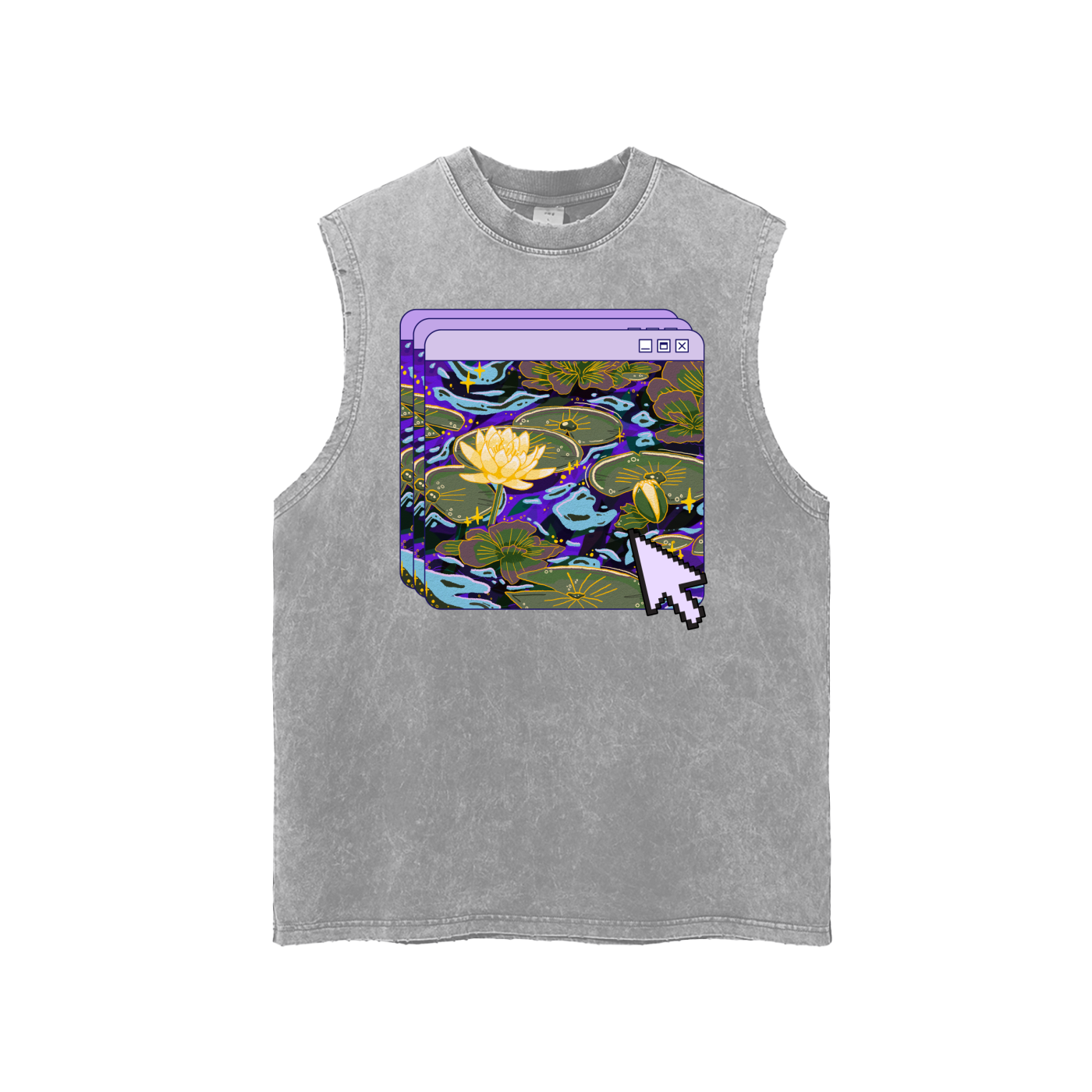 Lilies in moonlight Snow Washed Tank