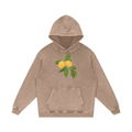 Lemon Snow Washed Loose Cotton Pull Over Hoodie