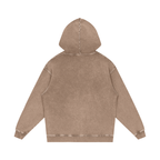 Blueberry Snow Washed Loose Cotton Pull Over Hoodie