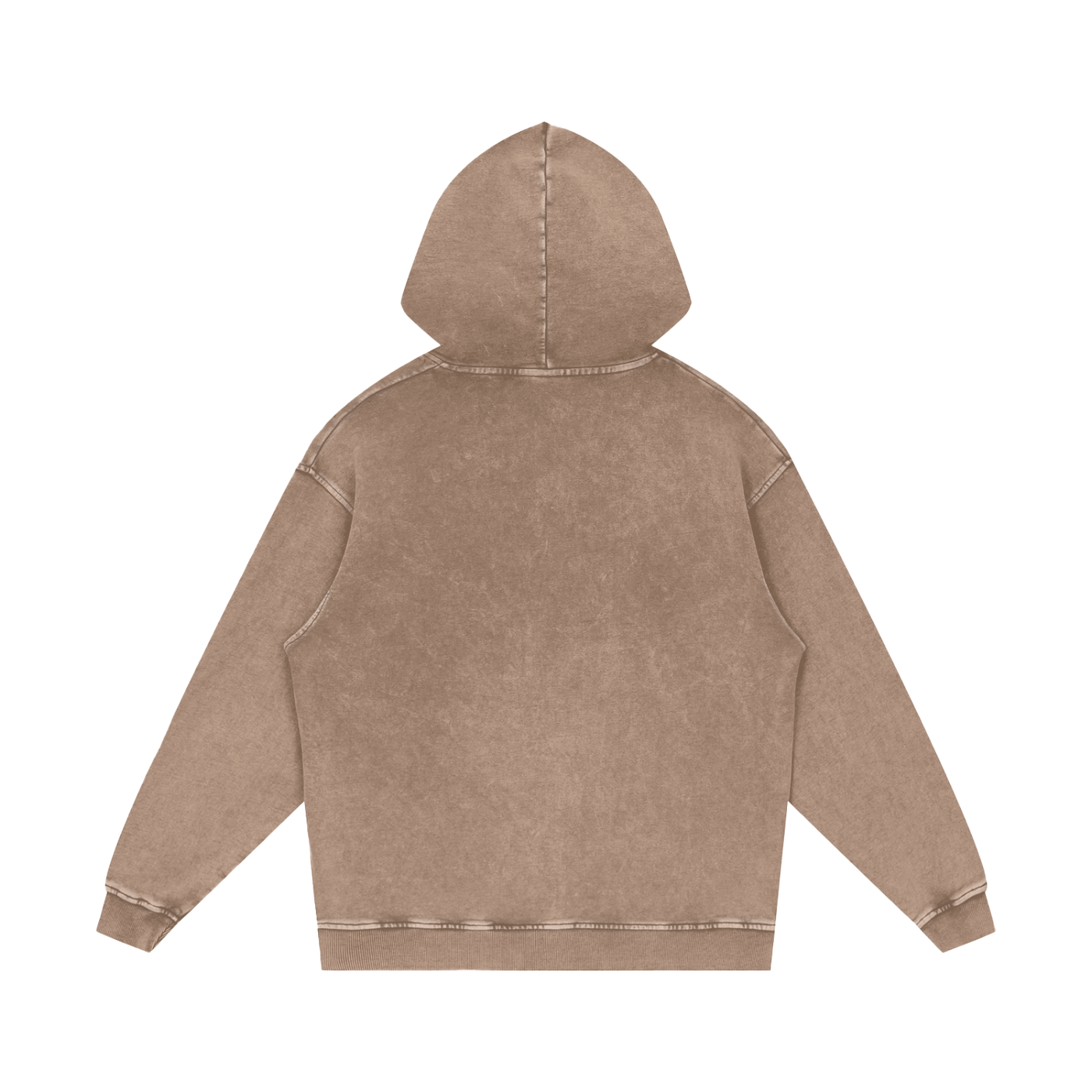 Blueberry Snow Washed Loose Cotton Pull Over Hoodie