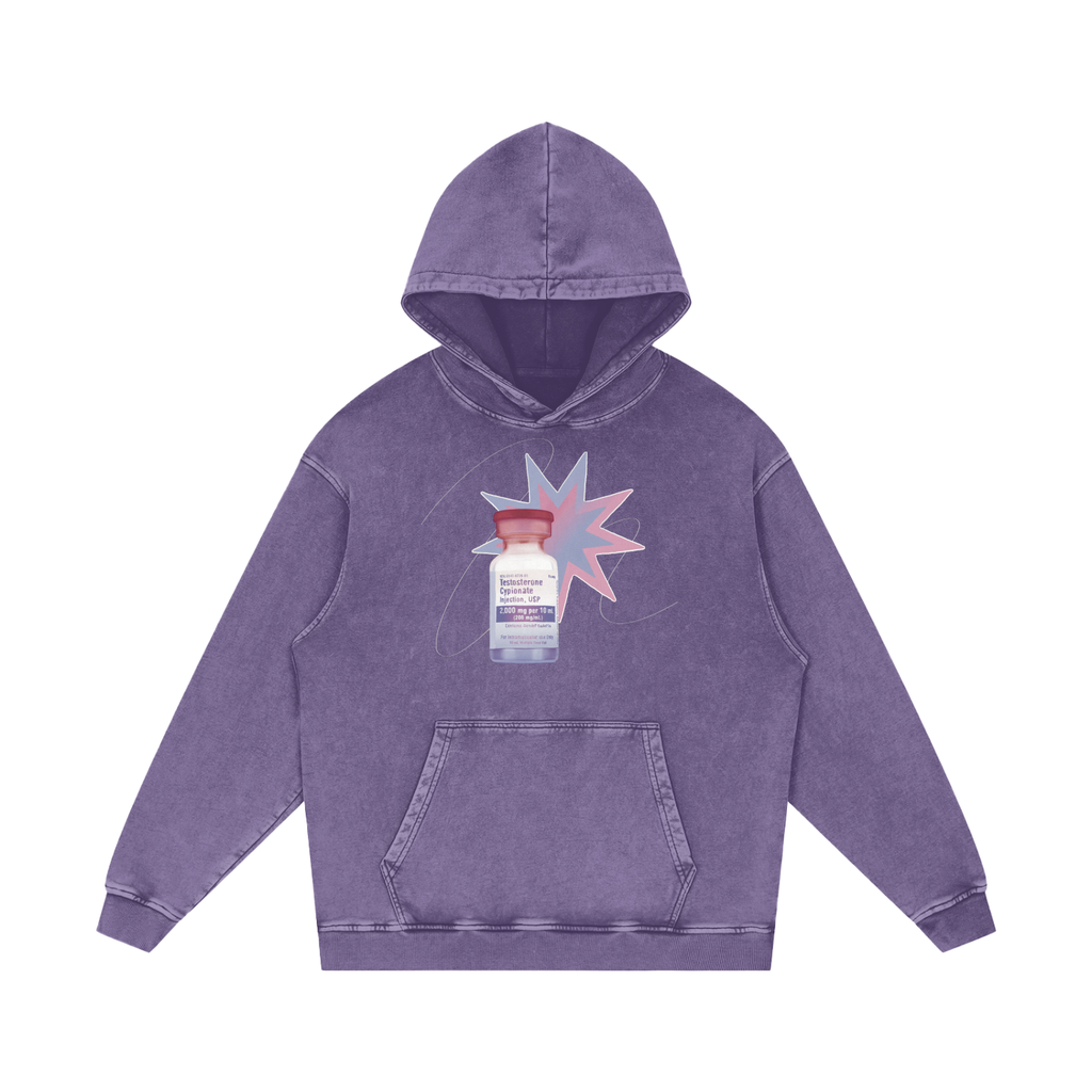 Testosterone Snow Washed Loose Cotton Hoodie