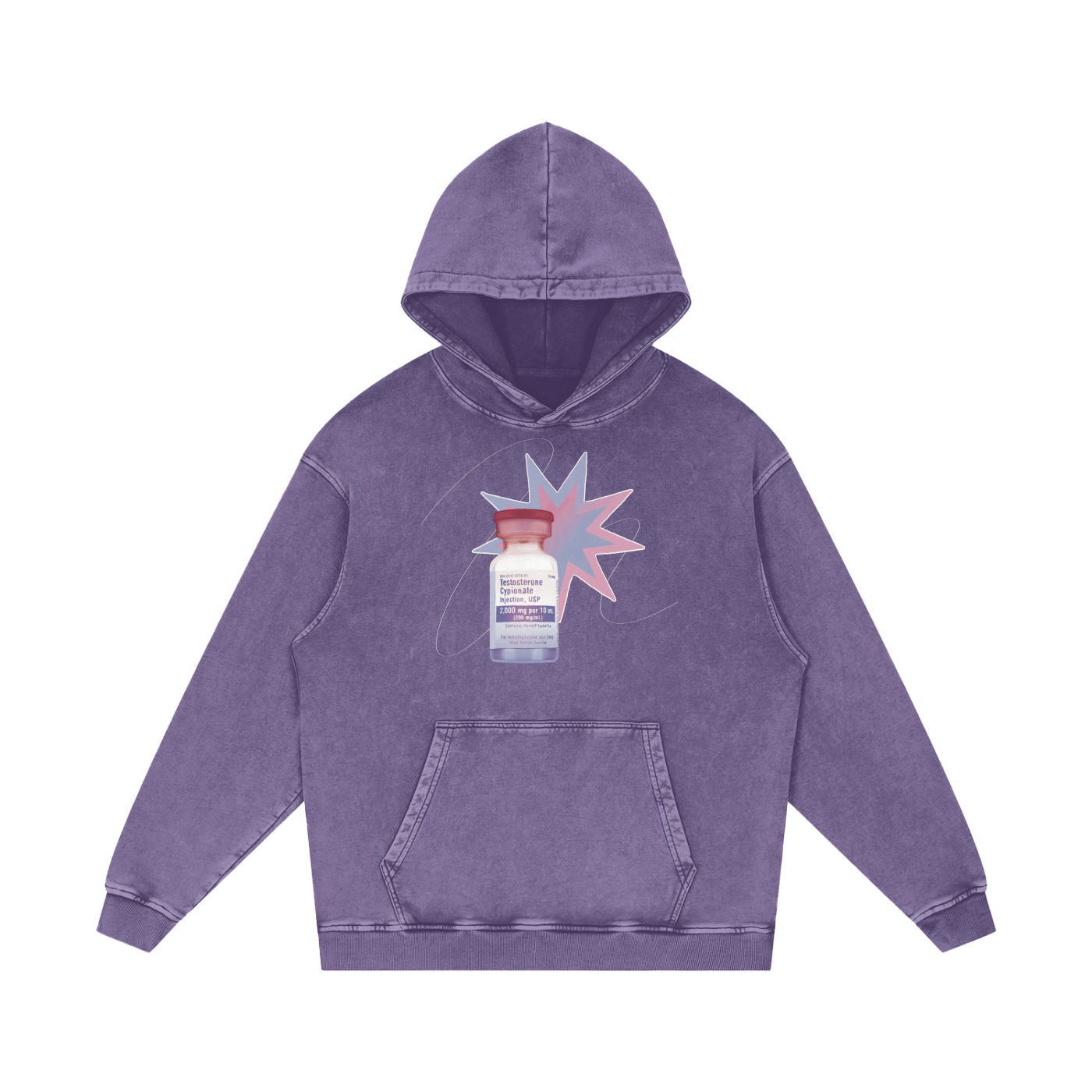 Testosterone Snow Washed Loose Cotton Hoodie