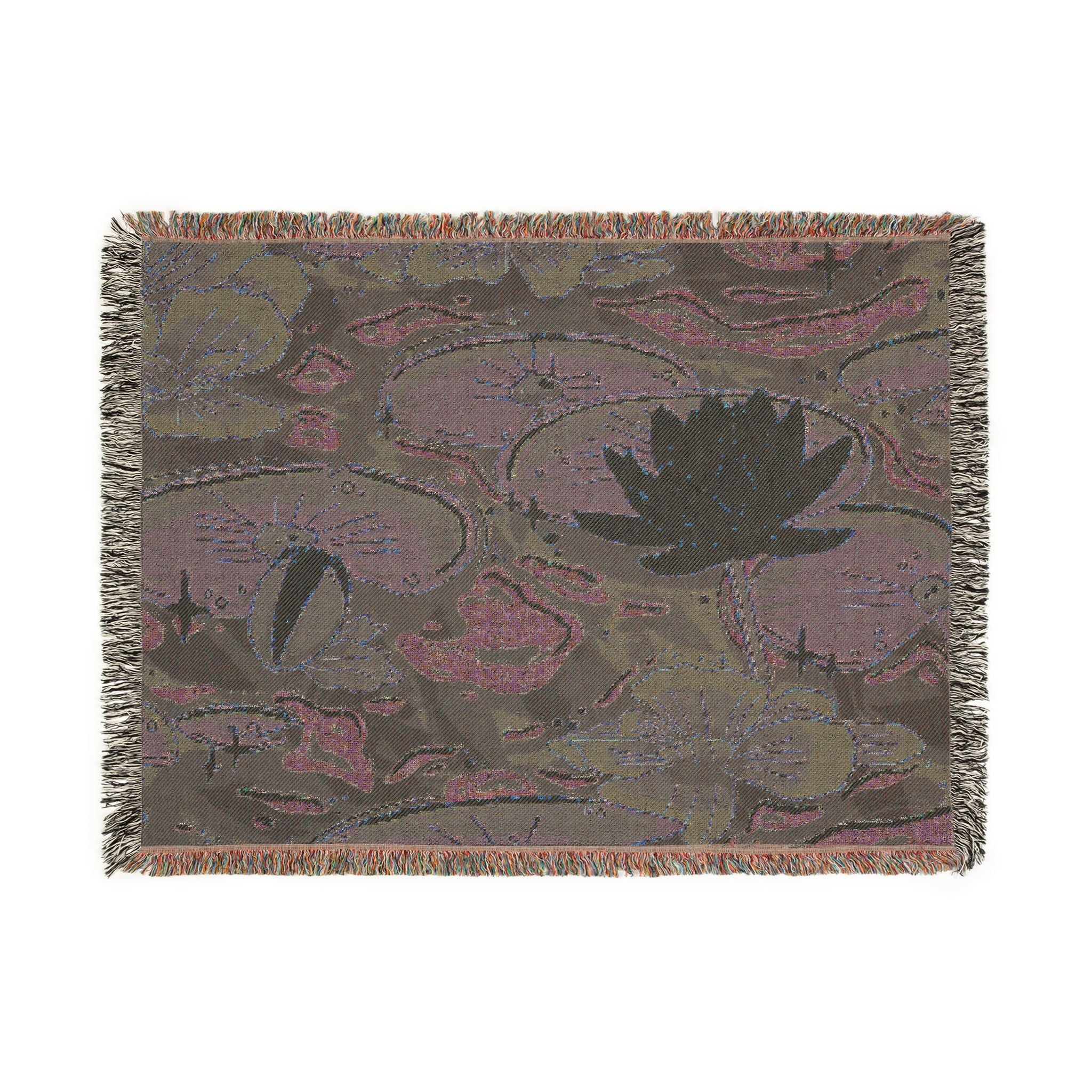 Lilies In Moonlight Woven Blanket
