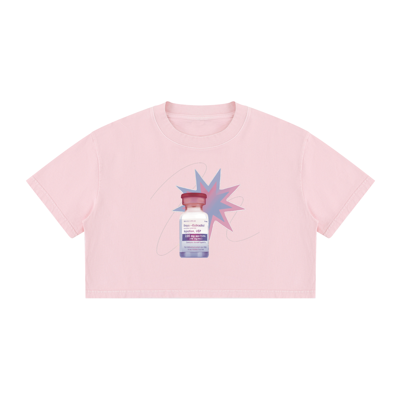 Estradiol Mineral Wash Cotton Crop T-Shirt