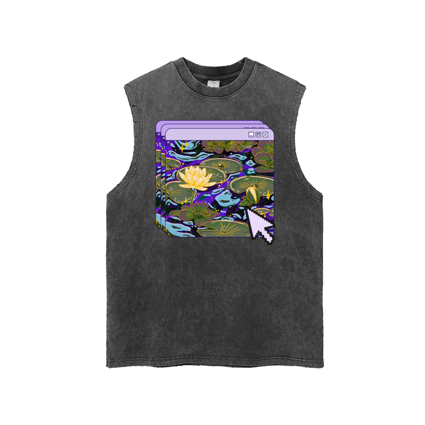 Lilies in moonlight Snow Washed Tank