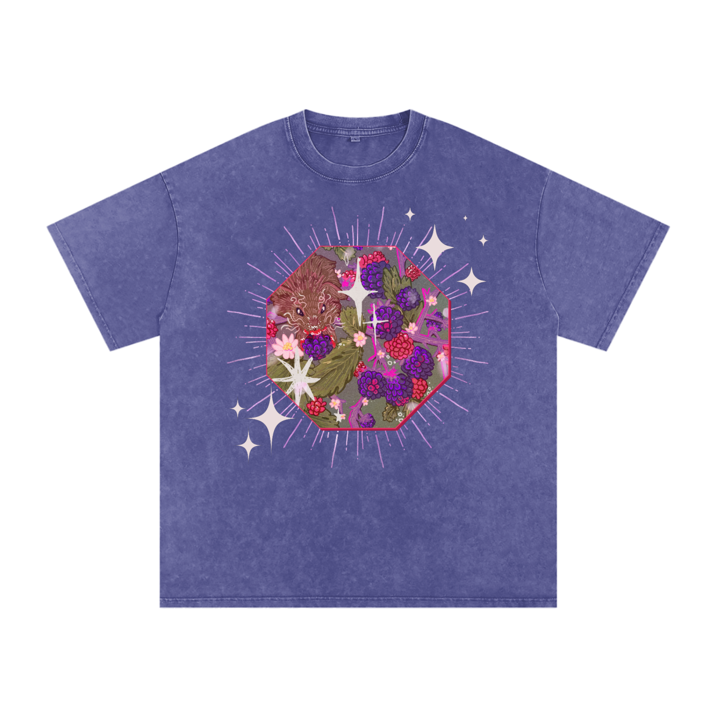 Blackberry Snow Washed Tee