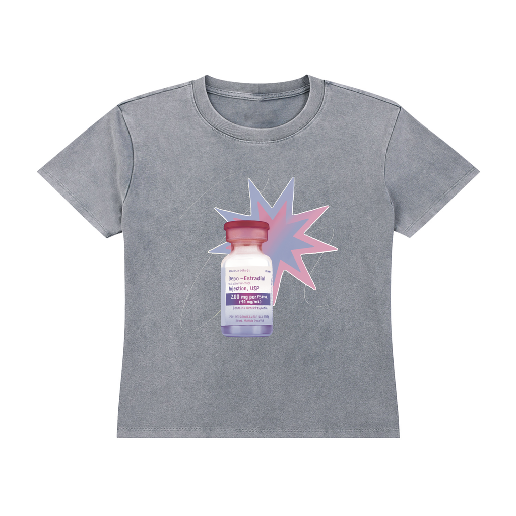 Estradiol Fitted Vintage Wash Drop Shoulder T-shirt