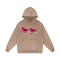 Okapi Snow Washed Loose Cotton Pull Over Hoodie