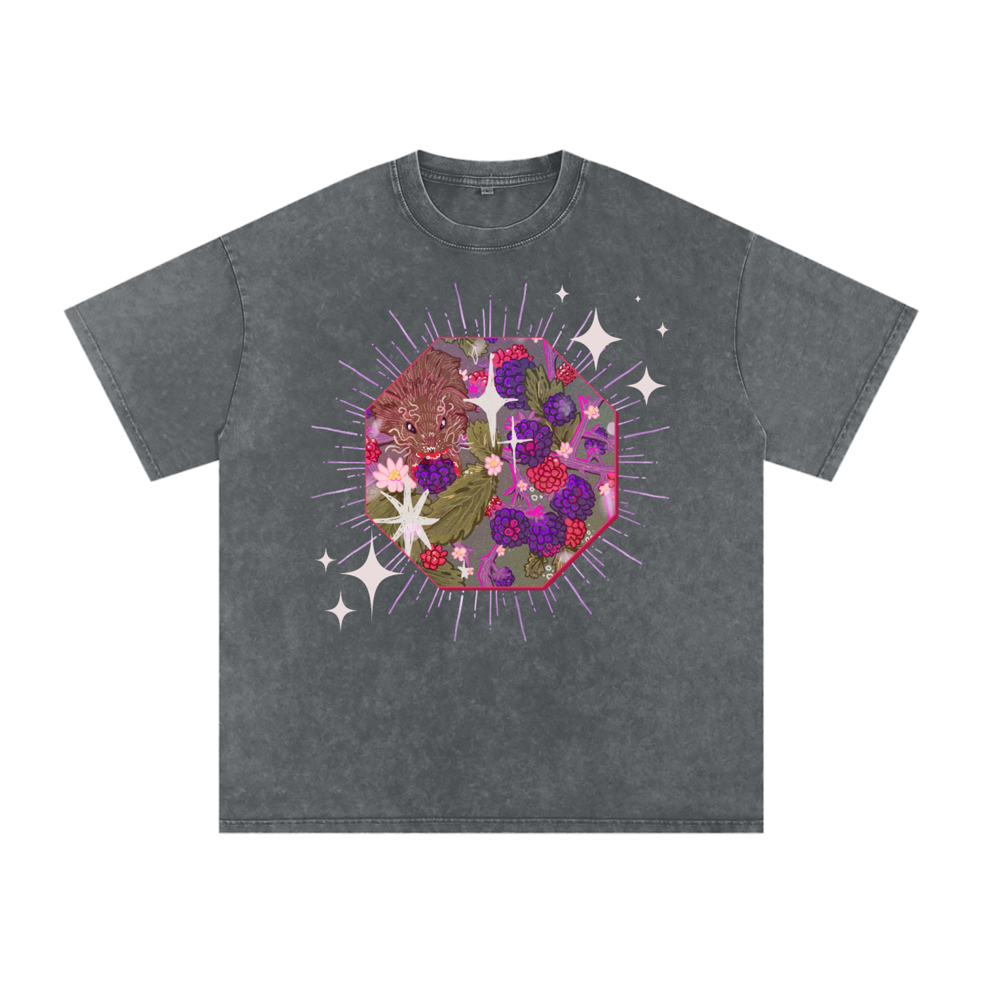 Blackberry Snow Washed Tee