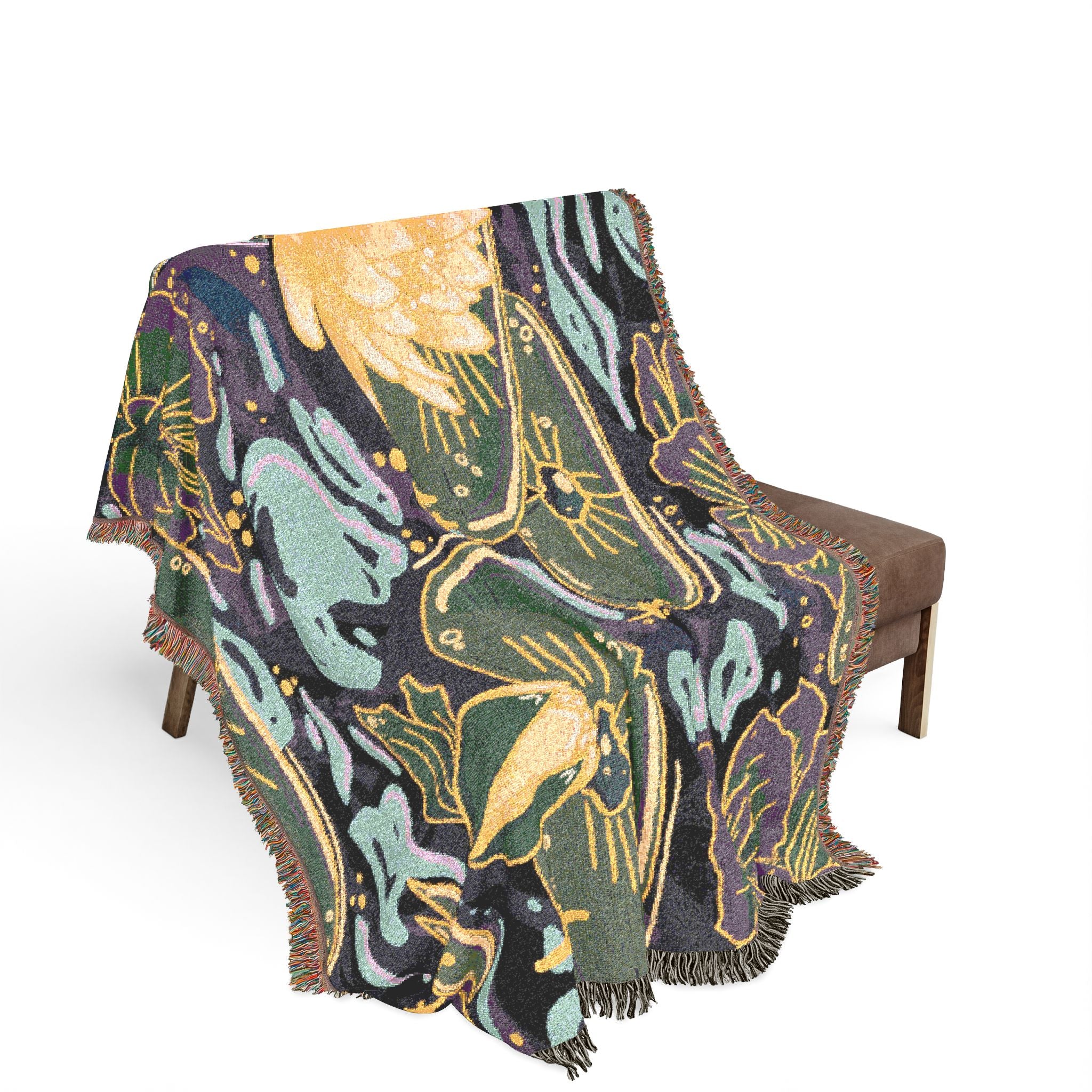 Lilies In Moonlight Woven Blanket