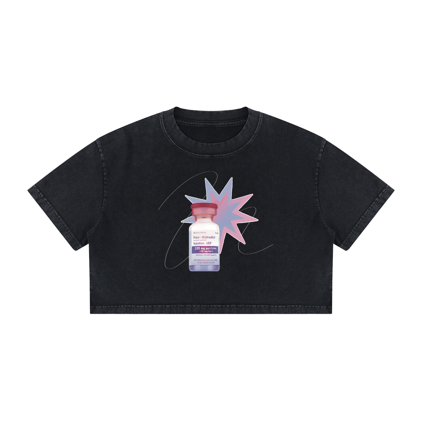 Estradiol Mineral Wash Cotton Crop T-Shirt