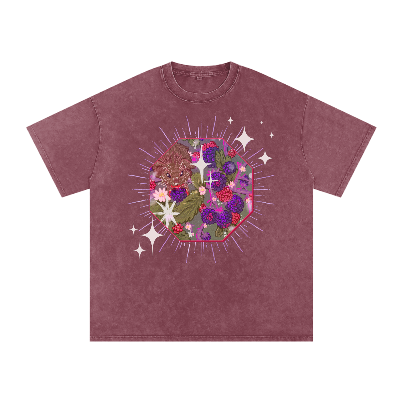 Blackberry Snow Washed Tee