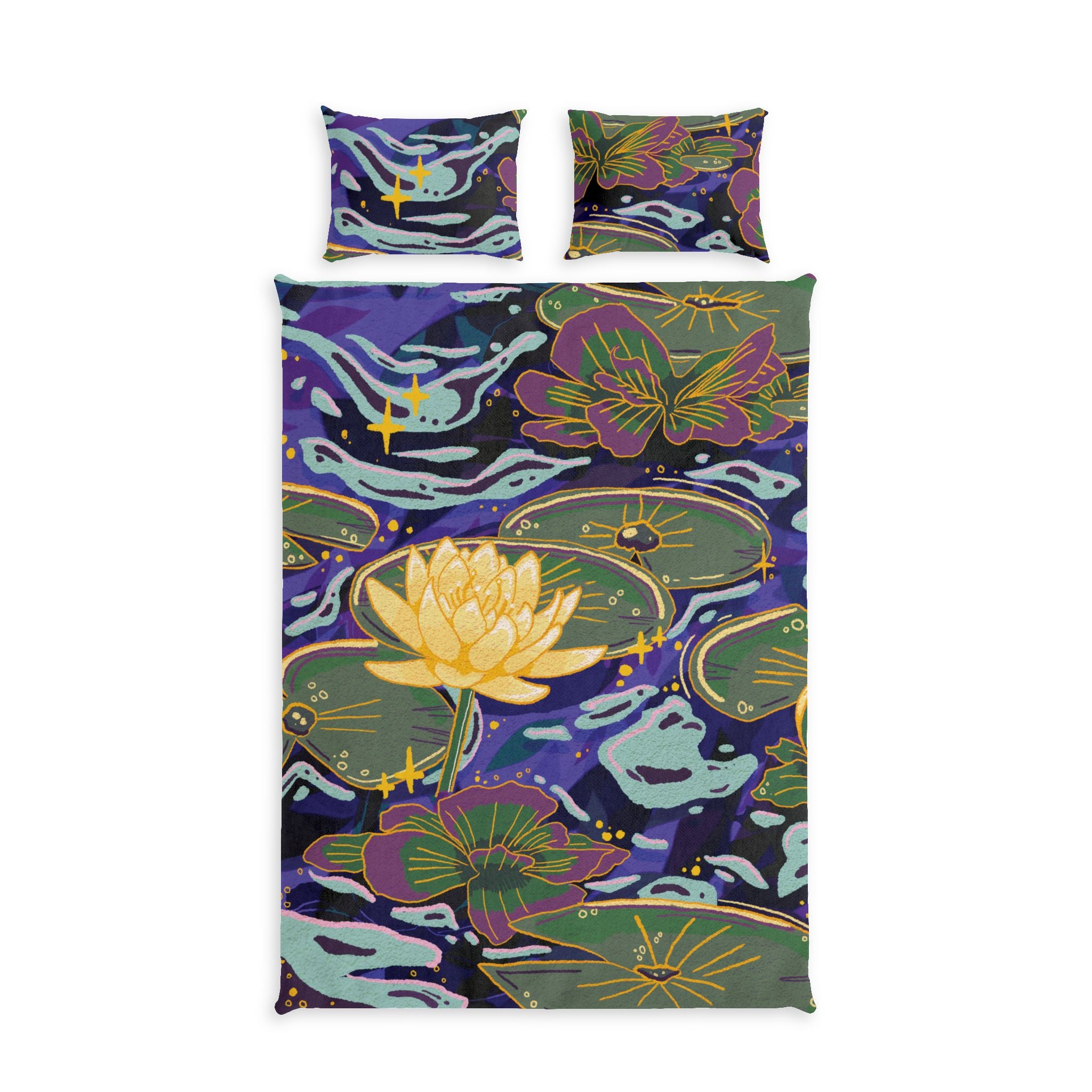 Lilies In Moonlight Cotton Bed Set