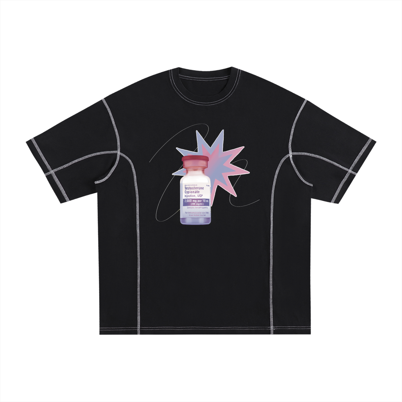 Testosterone Contrast-Stitch Tee