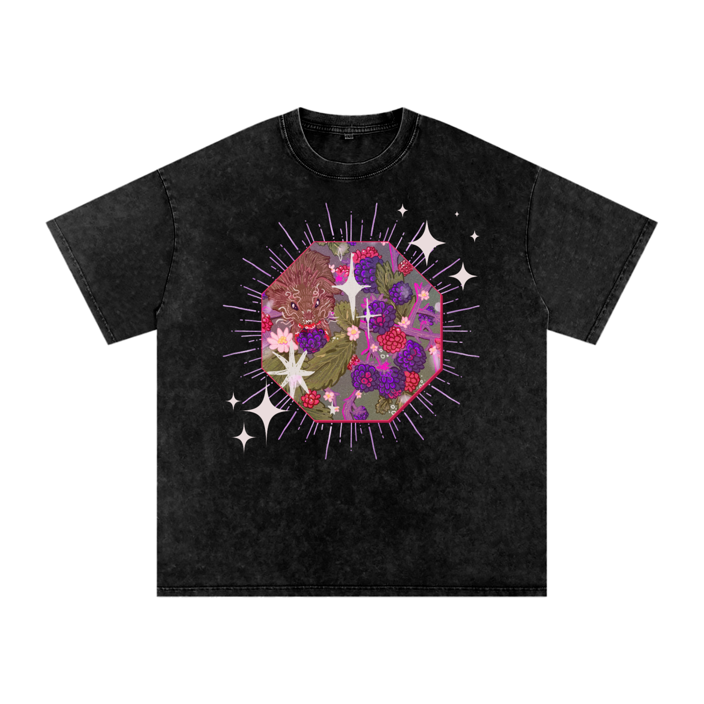 Blackberry Snow Washed Tee