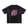 Blackberry Contrast-Stitch Tee