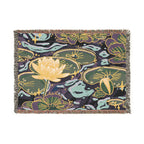 Lilies In Moonlight Woven Blanket
