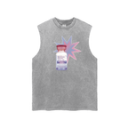 Testosterone Snow Washed Frayed Hem Tank Top