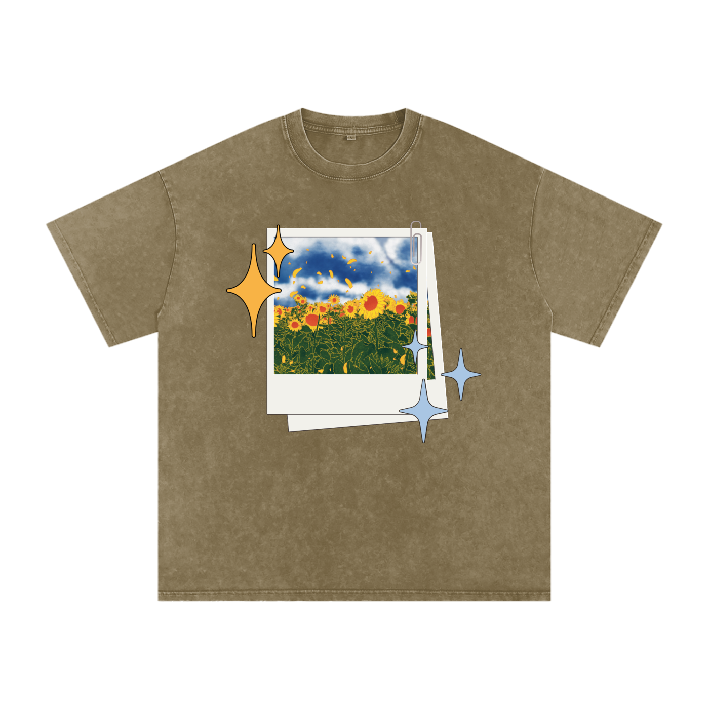 Sunflowers Snow Washed Tee