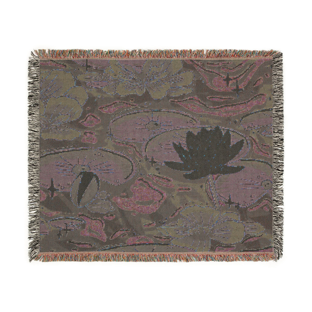 Lilies In Moonlight Woven Blanket