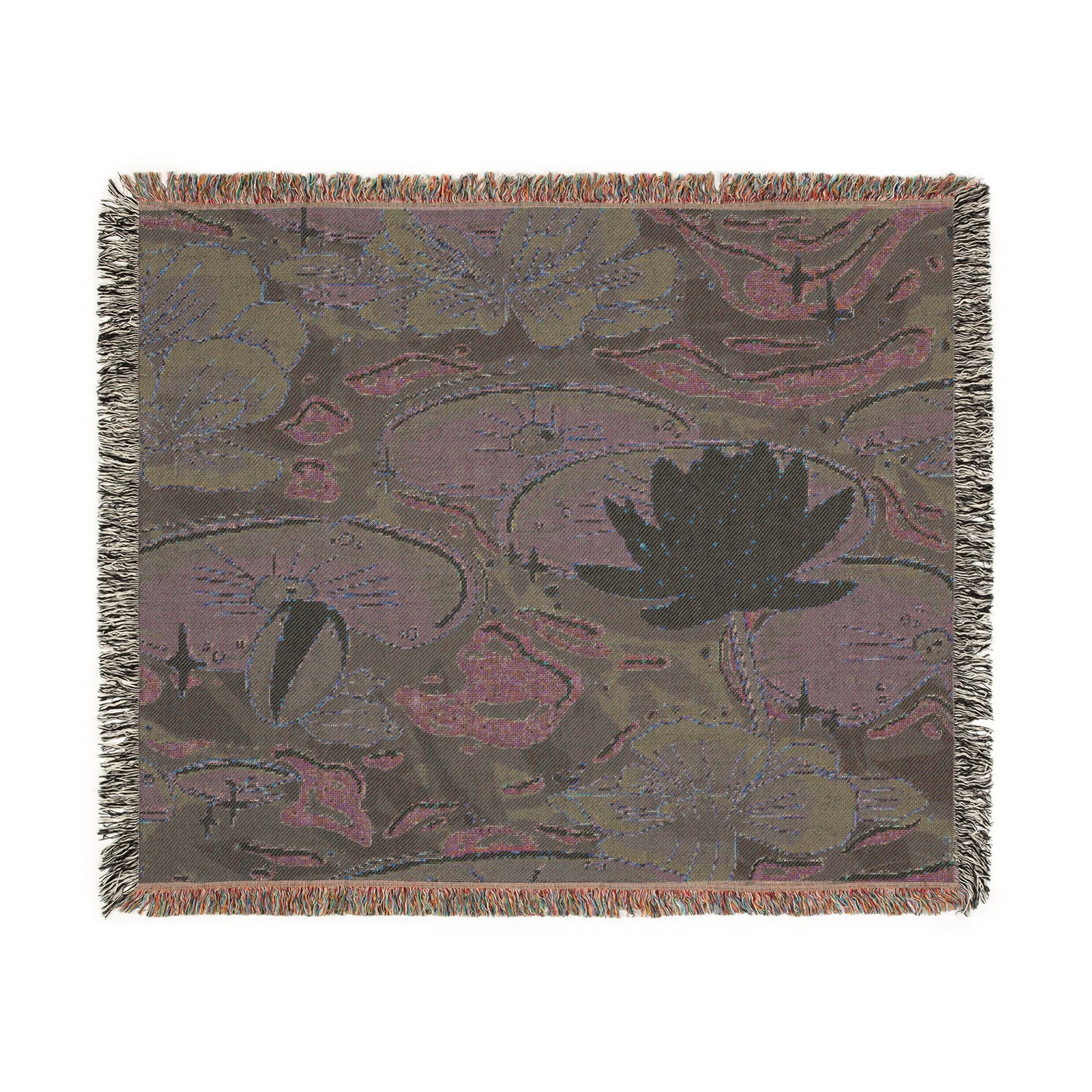 Lilies In Moonlight Woven Blanket