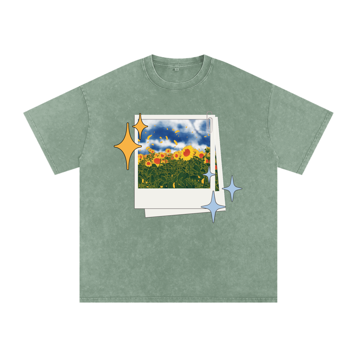 Sunflowers Snow Washed Tee
