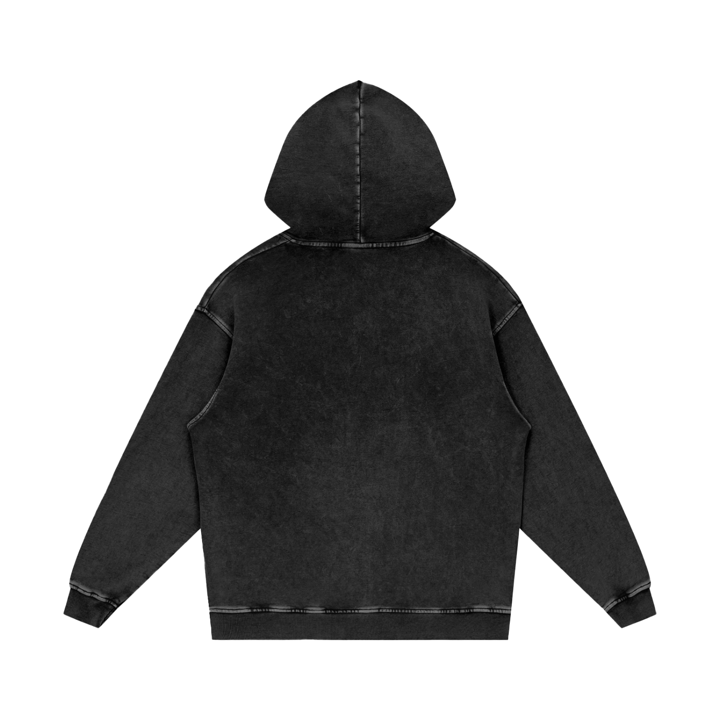Blueberry Snow Washed Loose Cotton Pull Over Hoodie