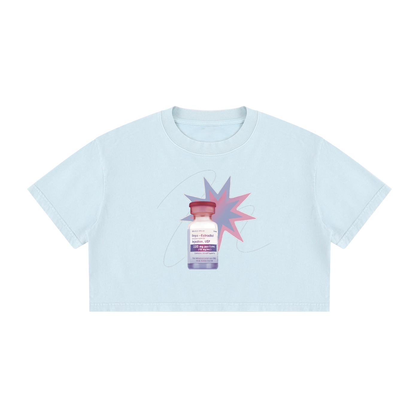 Estradiol Mineral Wash Cotton Crop T-Shirt
