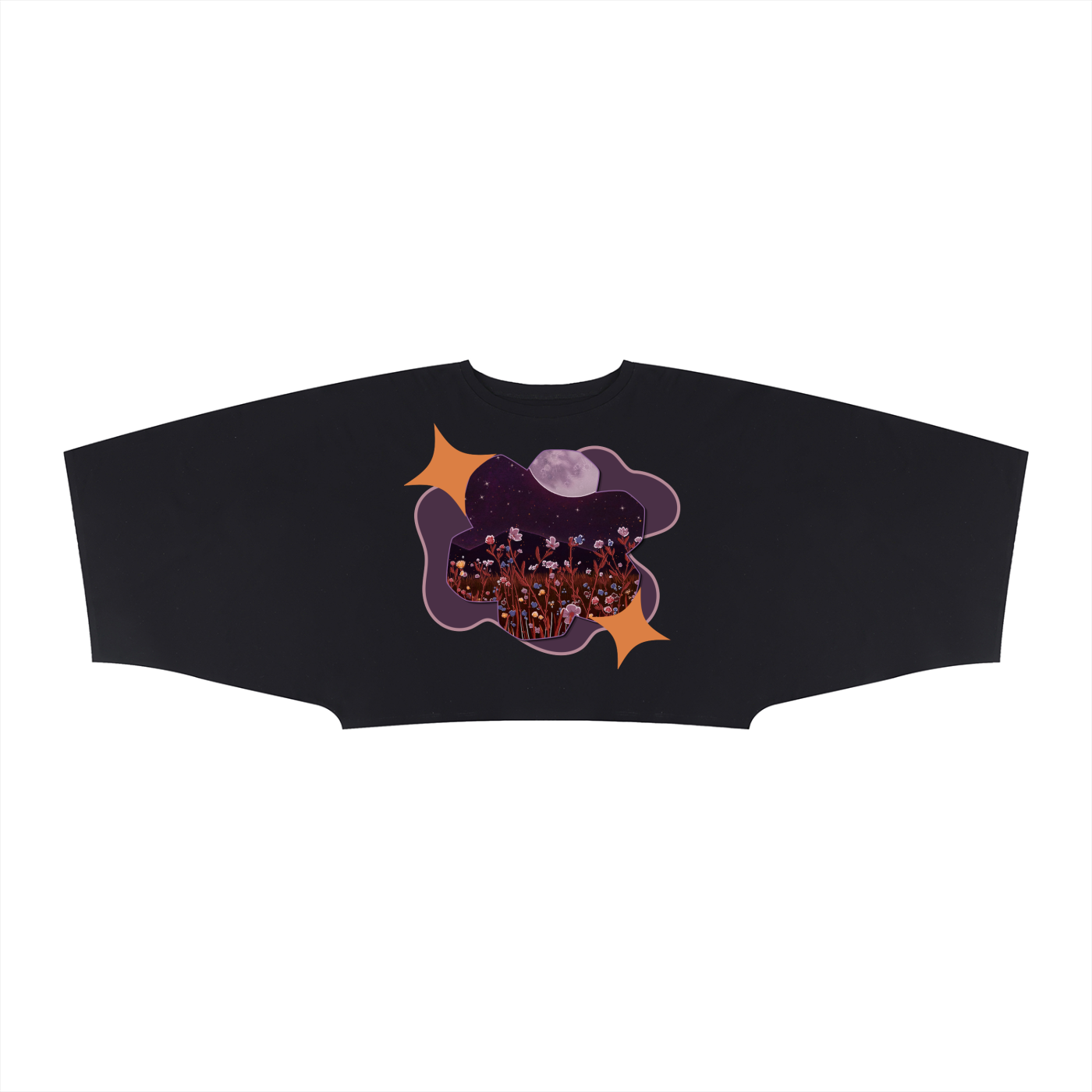 Midnight Boxy Batwing Sleeve T-Shirt