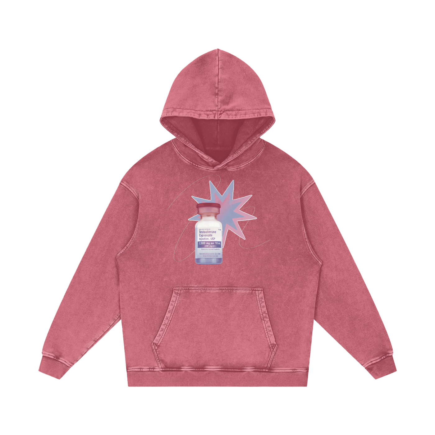 Testosterone Snow Washed Loose Cotton Hoodie