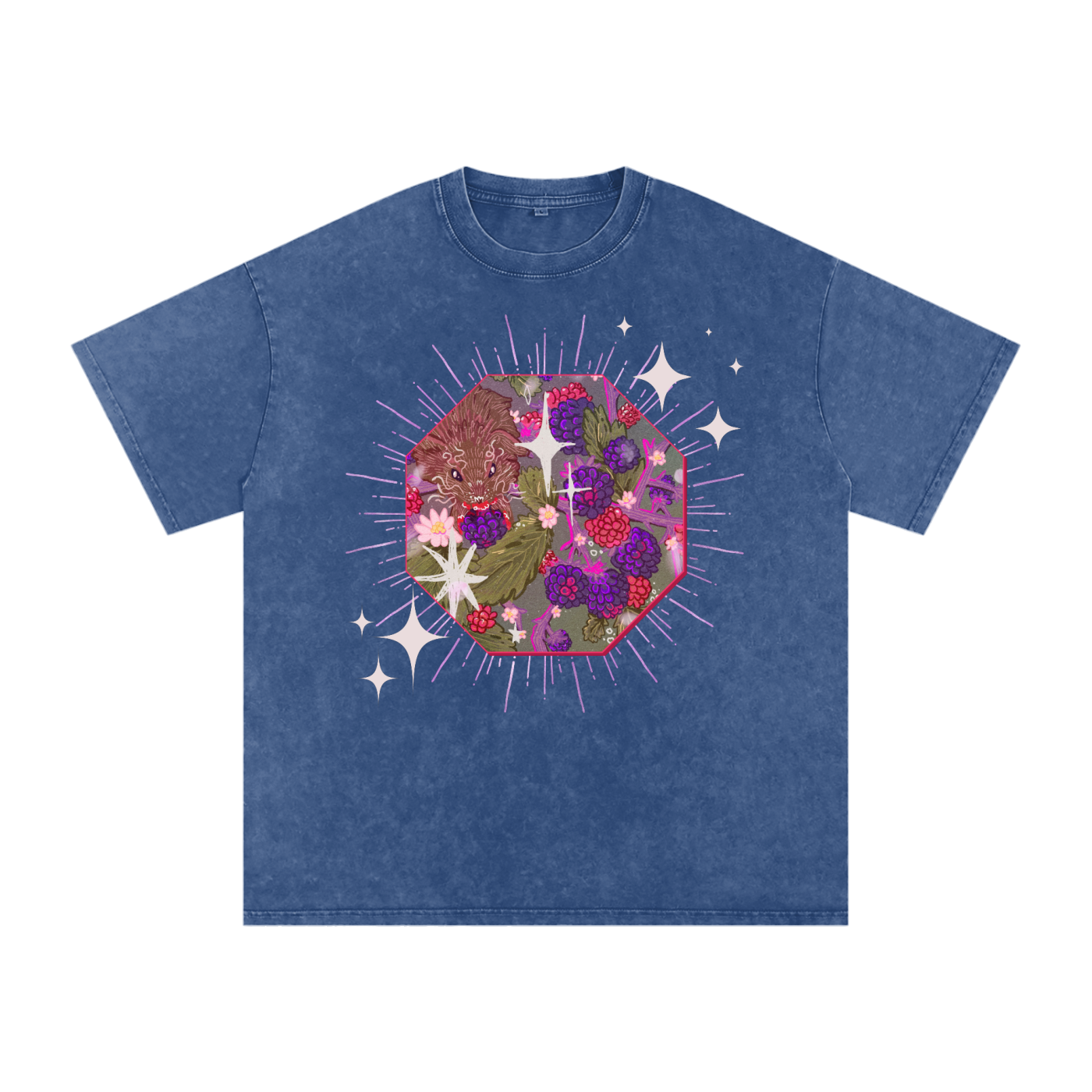 Blackberry Snow Washed Tee