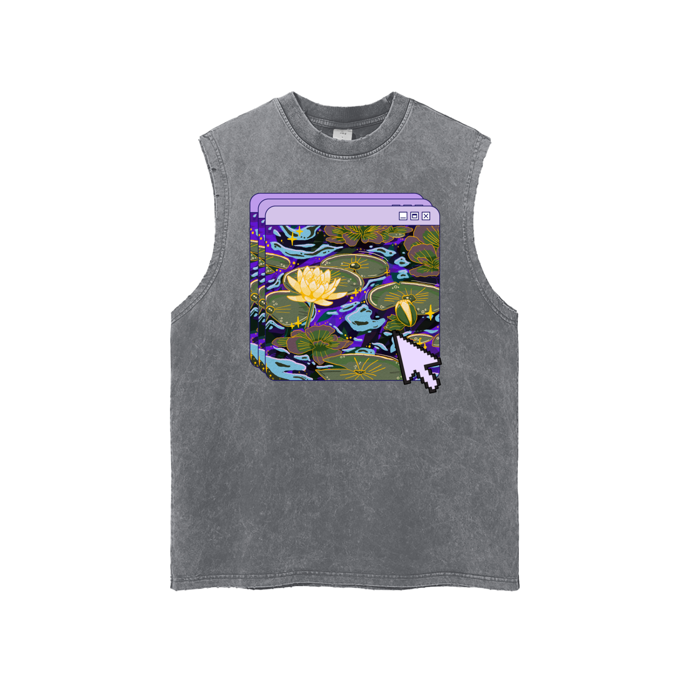 Lilies in moonlight Snow Washed Tank