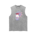 Estradiol Snow Washed Frayed Hem Tank Top