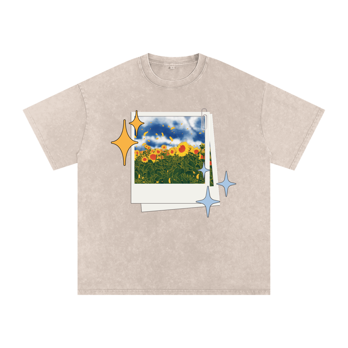 Sunflowers Snow Washed Tee