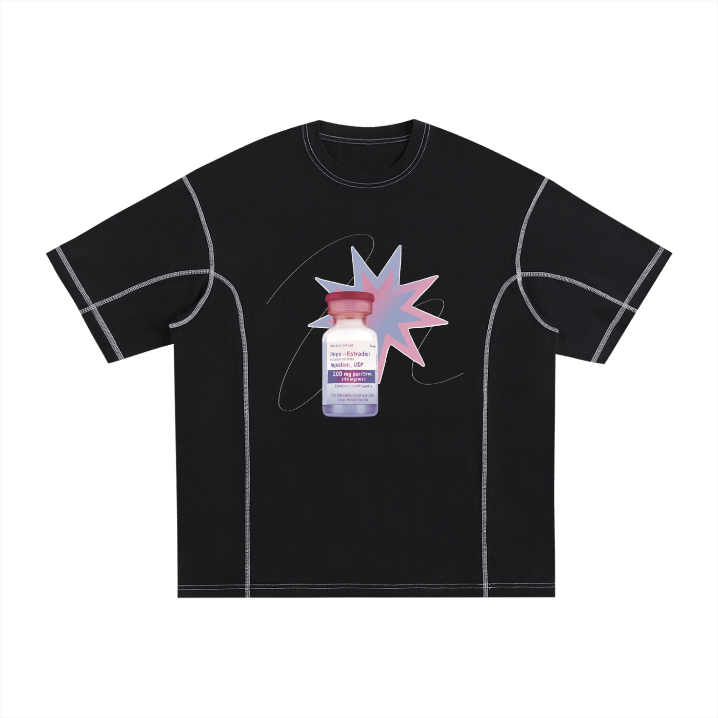 Estradiol Contrast-Stitch Tee