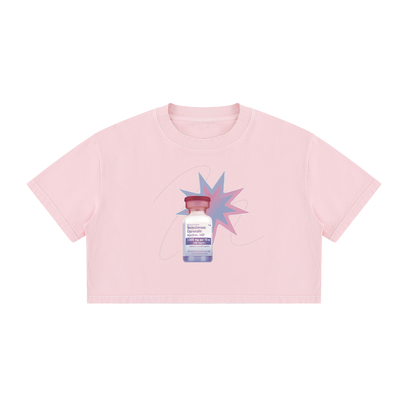 Testosterone Mineral Wash Cotton Crop T-Shirt