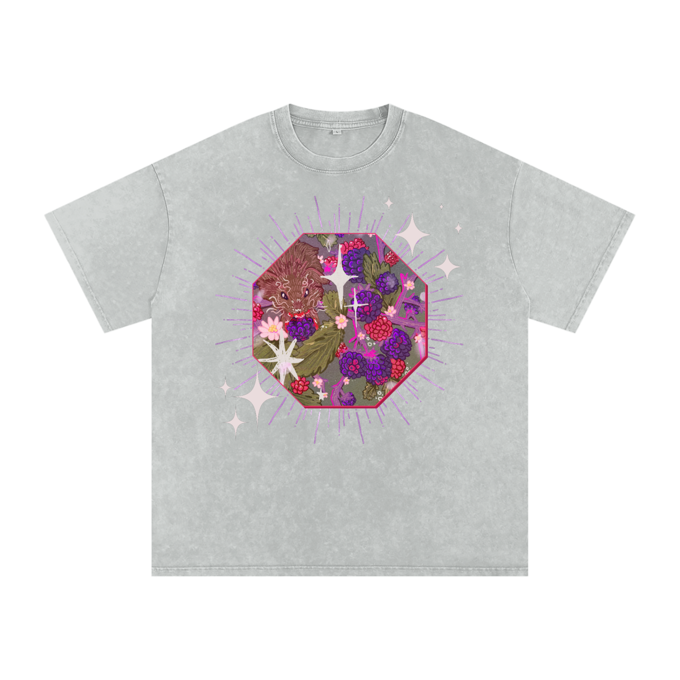 Blackberry Snow Washed Tee
