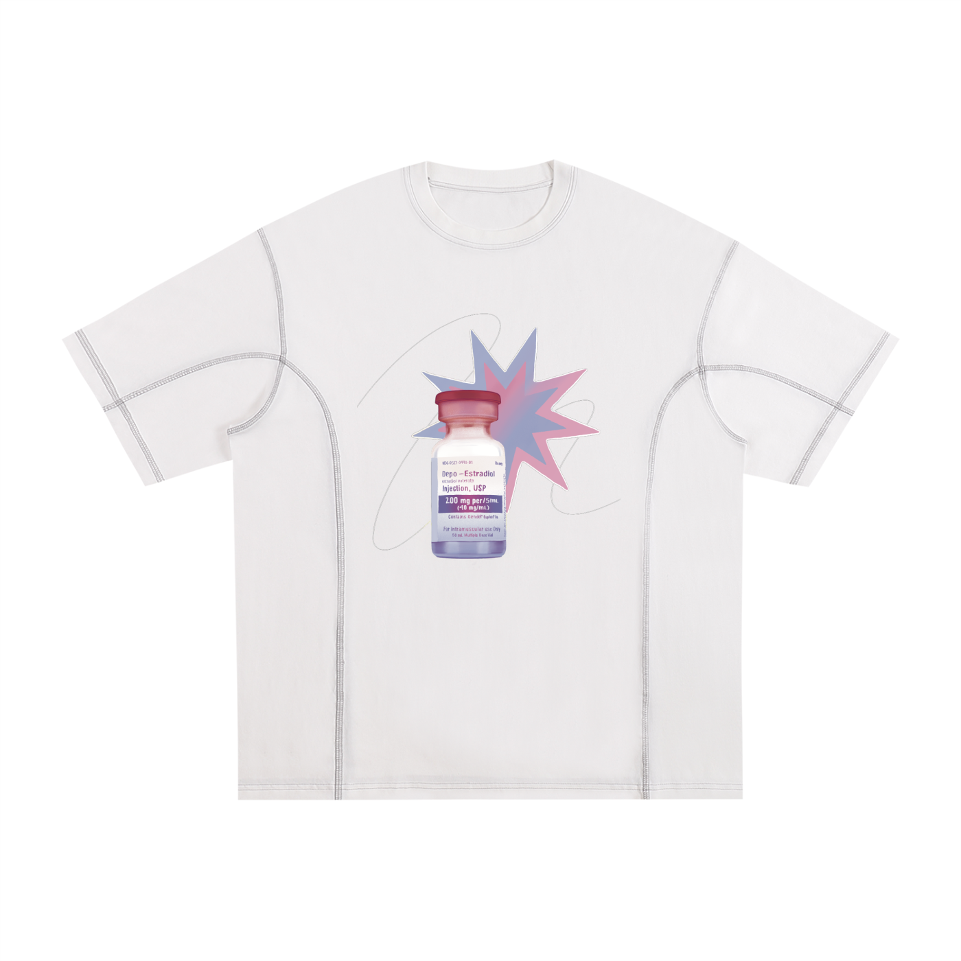 Estradiol Contrast-Stitch Tee