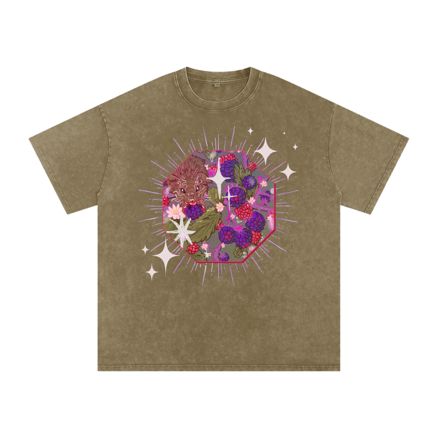 Blackberry Snow Washed Tee