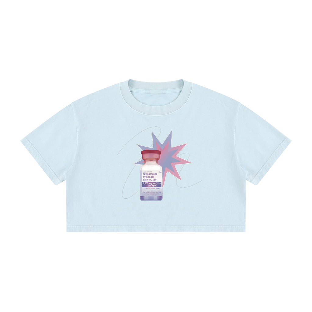 Testosterone Mineral Wash Cotton Crop T-Shirt
