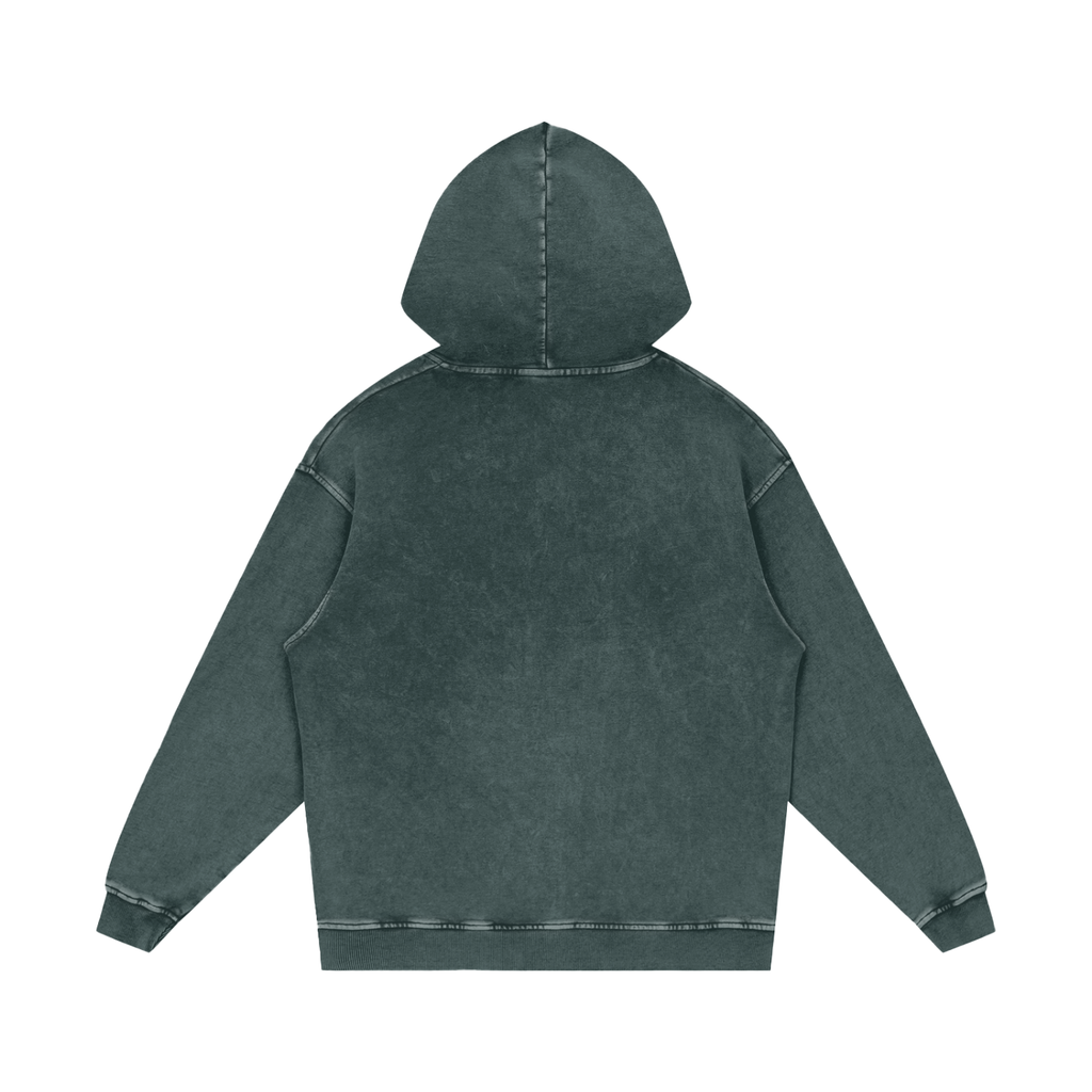 Apple Snow Washed Loose Cotton Hoodie