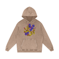 Blueberry Snow Washed Loose Cotton Pull Over Hoodie