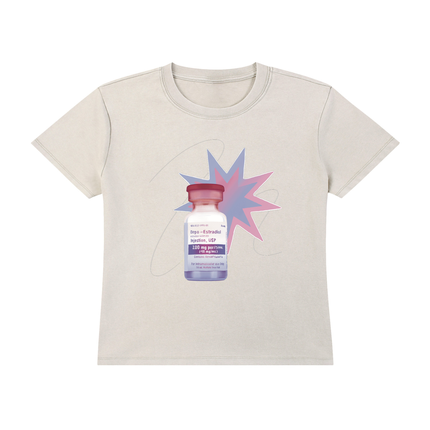 Estradiol Fitted Vintage Wash Drop Shoulder T-shirt